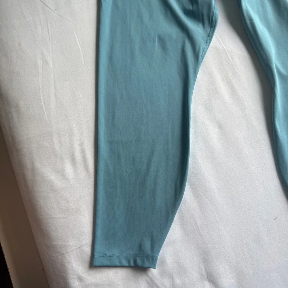 Nike Dri-FIT Womens 2X Teal Blue Cropped Leggings Athletic Tights Activewear